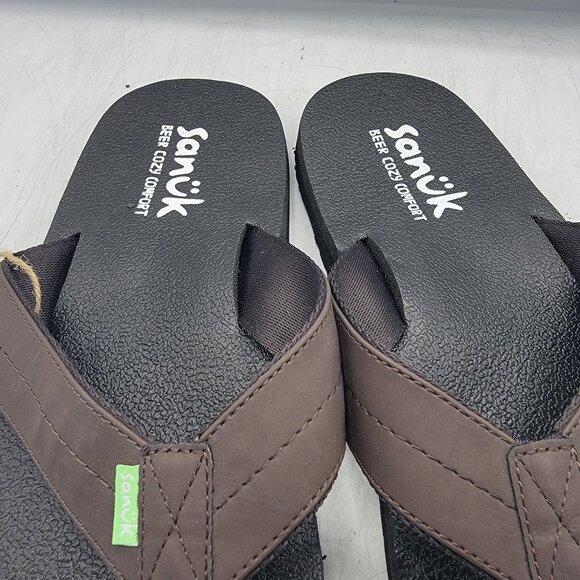 Sanuk Beer Cozy Coaster Mens 12 Comfort Flip Flop Sandals Beach Summer Casual - Picture 10 of 13